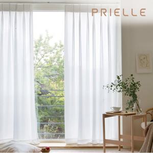 [쁘리엘르] 실루엣 화이트 쉬폰 나비주름 중형커튼75x225