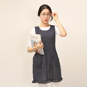 이솔홈 도트 쉬폰 원피스 앞치마