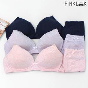 [핑크룩] 로에 노와이어코튼 브라팬티 6종세트