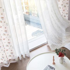 까르데코 피핀레트로플라워암막+심플라인속지 긴창커튼4장