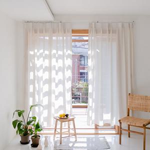 [라이크리빙] 터키 드레스 쉬폰 나비주름 속커튼 아이보리