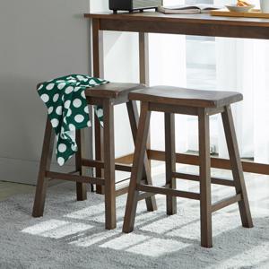 베스트리빙 댄버 통원목 홈바의자 아일랜드식탁 2개