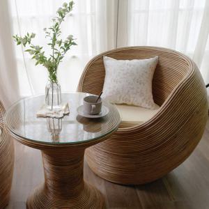 사라방드 몰디브 동글이 내추럴 1인용라탄소파