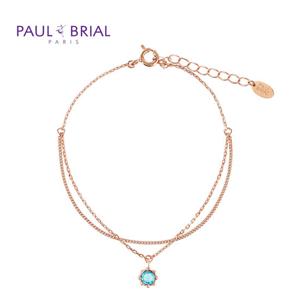 폴브리알 [SILVER] PYSB003S 3월 아쿠아마린 탄생석 두줄 팔찌