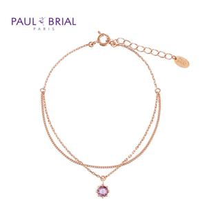 폴브리알[SILVER] PYSB006S 6월 알렉산드라이트 탄생석 두줄팔찌