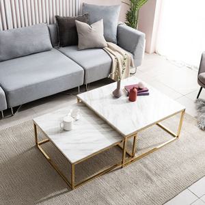 [채우리] 모딜리아니 대리석 사각 골드 소파 테이블 세트