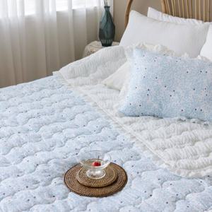 포홈 양면프릴 아사 시어서커 이불겸 패드 (2color)