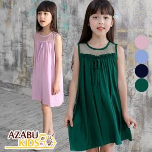 [아자브키즈] 앨리사 리본 원피스 여름 여아 민소매 나시