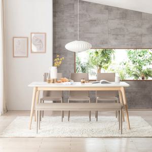 리바트 아르떼 레도바 6인 사각 세라믹 식탁세트 토핑벤치형