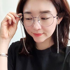 GR021 블랙앤화이트 비즈 체인 안경줄 / 선글라스 줄