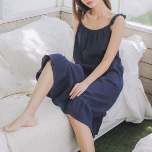 모닝 요루면 프릴 나시원피스 여름파자마 여성잠옷 홈웨어