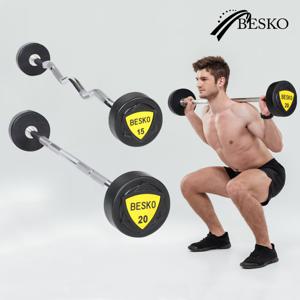 베스코 TPU 고정바벨 직선바/컬바 10kg 중량바 홈짐