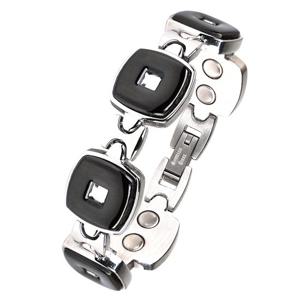 [영국수입] 사보나 런던 308 레이디 블랙 젬 자석 건강 체인팔찌