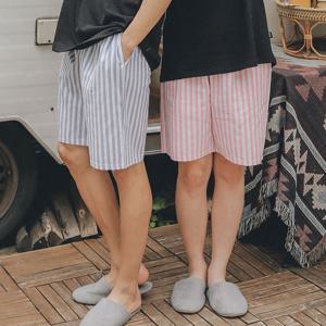 순면 줄무늬 5부 홈웨어 여름 파자마바지