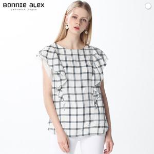 보니알렉스(BONNIE ALEX) 와일드 체크 프릴 블라우스