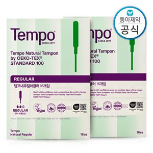 템포 내추럴 유기농 순면 탐폰 레귤러 16P 2개