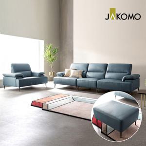[자코모] 바네사 4인+1인 천연면피 소가죽 소파+스툴