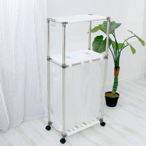 클링 재활용 화이트 분리수거함2P 2단선반