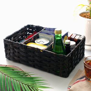 다용도 라탄 바스켓 다크브라운 3칸