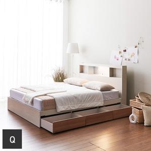 가구데코 위니 C타입 LED 3서랍 퀸 침대프레임 FO2085
