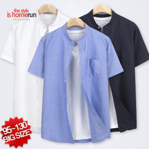 [홈런][홈런] 옥스퍼드 헨리넥 반팔 셔츠 DNF027-C