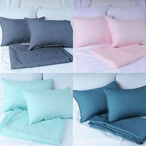 JAMAA자마 모던 시어서커 홑이불 베개세트(4color)