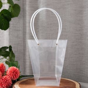 꽃다발 투명 쇼핑백 PP 마름모 2호 17x20cm 손잡이 선물 포장 캐리어 답례품
