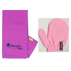 (한셀)쓰리제이 샤워손 때밀이 목욕타올+뷰티플러스(얼굴)1P