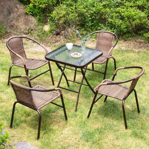 유로 강화 접이식 600사각 39번 4인 야외 테이블 세트