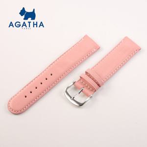 AGATHA 아가타 18mm 송아지 가죽 시계밴드 PINK-SILVER 시계줄