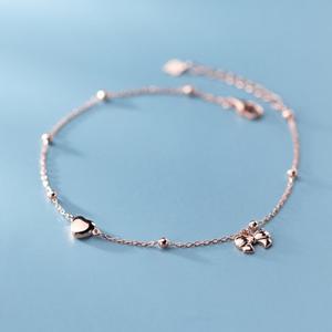 에르모사제이 A017 하트 은 발찌 / 실버 925 볼 18K 로즈골드