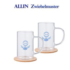 알린 쯔비벨 내열유리 머그잔 270ML 2P 알린코르크컵받침2P증정