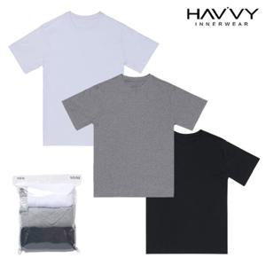데일리 순면 크루넥 반팔티 3종 패키지