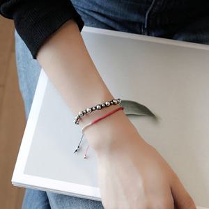 제이로렌 01B0785 소프트볼 실버볼 실크코드 실팔찌