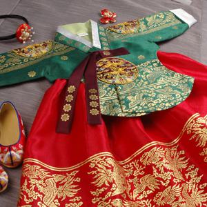 [럭셔리한복]62.초록금박당의(여)_아동한복,돌한복,여아한복
