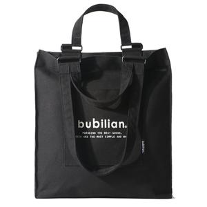 버빌리안 투핸들 로고 에코백_BLACK