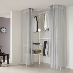 왕자 코너형드레스룸_3P_밀폐선반_체크시스루_944/행거