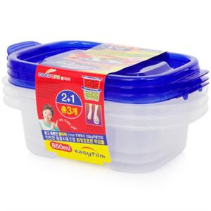 쿨라라 직사각 5호 850ml 3p 밀폐용기 보관용기 반찬통