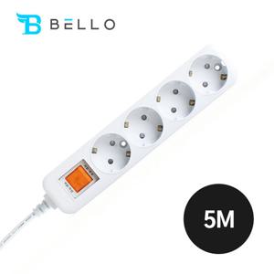 현대일렉트릭 접지 메인스위치 4구 5m 멀티탭