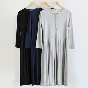 TR반오픈주름롱원피스 단추형 수유복 빅사이즈 임부복