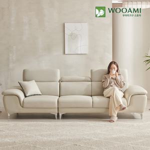 [리뷰이벤트]우아미가구 레브 4인용 무빙헤드레스트 가죽 소파 2color