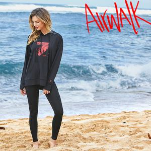 여성래쉬가드세트 2피스 후드티+레깅스 YAWe5247_BK+YAWe4109_BK