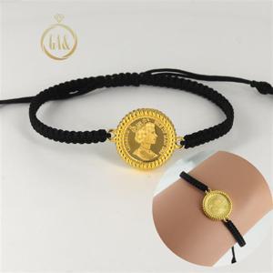[가앤] 24k순금 빅토리아 여신 코인 매듭 끈 팔찌 3.75g