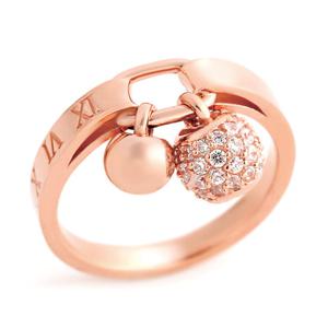 [비앤비골드] 14K 로마체 딸랑이 볼 큐빅 반지 RSS18399