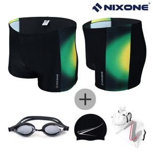 닉스원 남성/남자 사각 실내 수영복 NSM-3311GN 4종세트