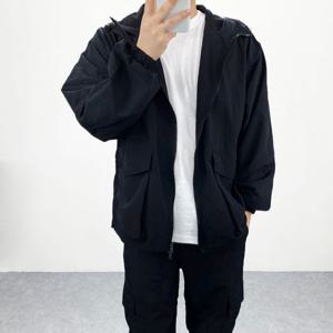 엠클로 남자 오버핏 포켓 바람막이 후드집업 점퍼 3컬러