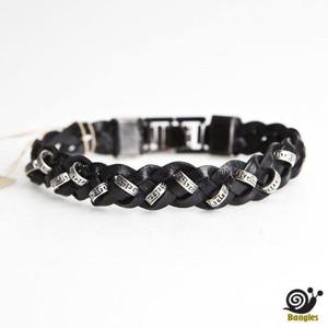 [뱅글스][BANGLES] 가죽팔찌/남자팔찌 앤틱블랙 트위스트
