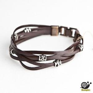 [뱅글스]남자팔찌/가죽팔찌/트위스트브라운