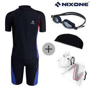 닉스원 남아동 한벌수영복 NSJB-1454BK 4종세트 아동수영복