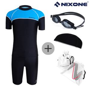 닉스원 남아동 한벌수영복 NSJB-1455BK 4종세트 아동수영복